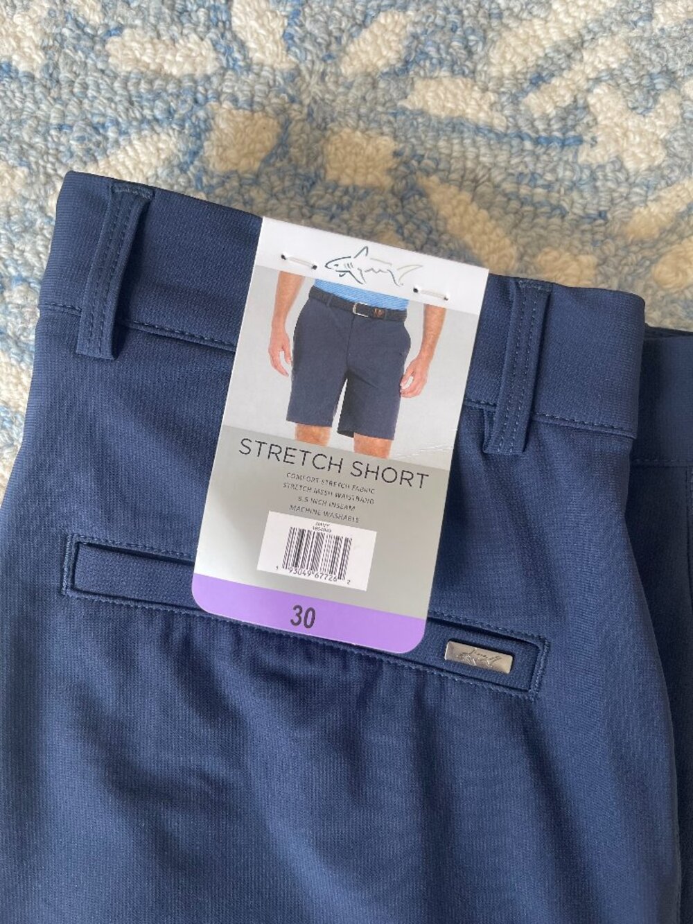 NWT: Greg Norman Men's Stretch Golf Shorts: Navy, Size 30